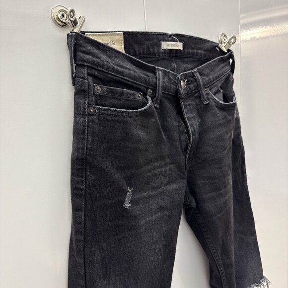 Abercrombie & Fitch Men’s Black Skinny Stretch Jeans 29x32 Distressed - Picture 2 of 13